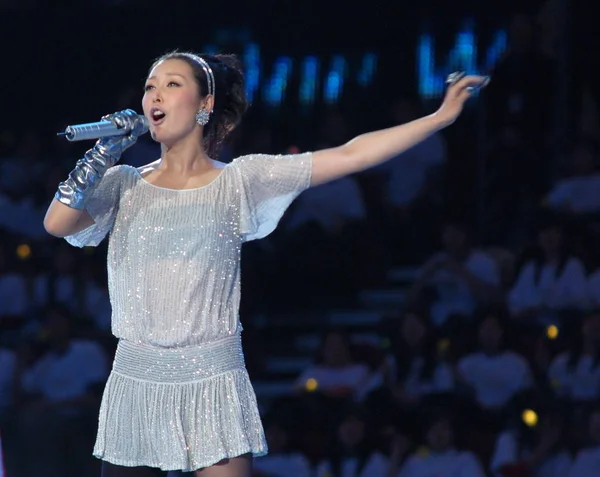 Cantor Chinês Sun Yue Apresenta Durante Concerto Para Jogos Olímpicos — Fotografia de Stock