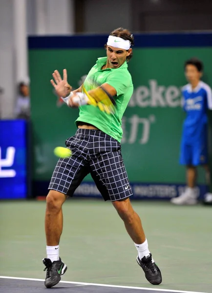 Rafael Nadal Spanyol Versenyez Amerikai James Blake Ellen Második Fordulóban — Stock Fotó