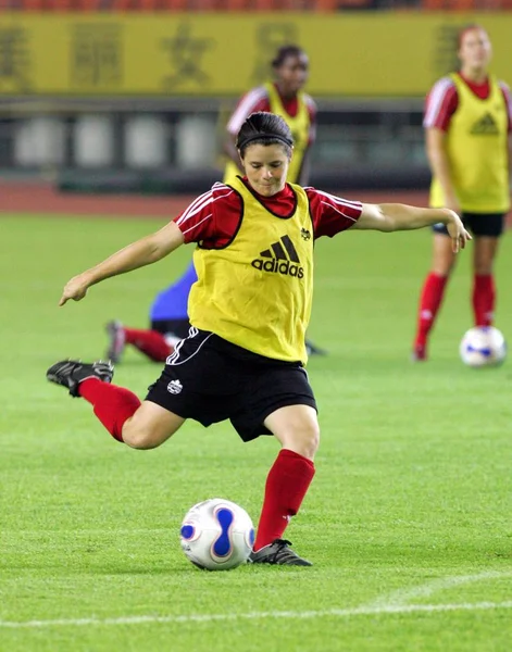 Παίκτες Της Ομάδας Του Καναδά Εθνική Γυναικών Ποδοσφαίρου Κατά Διάρκεια — Φωτογραφία Αρχείου