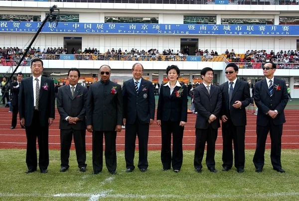 Asian Football Konfederacja Afc Prezydenta Mohammeda Bin Hammam Lewej Xue — Zdjęcie stockowe
