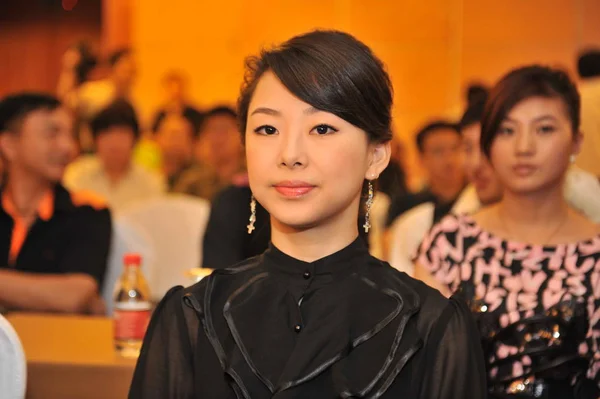 Çin Dokuz Top Oyuncu Pan Xiaoting Bir Basın Toplantısında Dünya — Stok fotoğraf