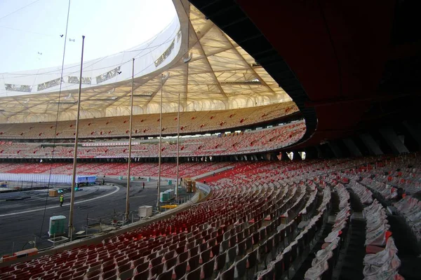 Interior Del Estadio Nacional Conocido Como Nido Aves Beijing Abril — Foto de Stock