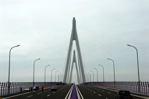 Blick Auf Die Hangzhou Bay Bridge Der Ostchinesischen Provinz Zhejiang — Stockfoto