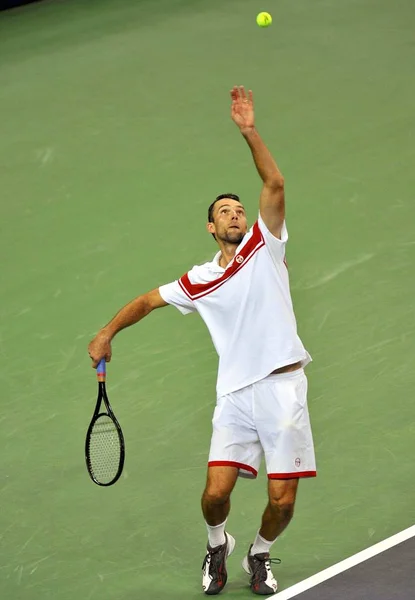 Ivo Karlovic Kroatien Serverar Mot James Blake Oss Den Första — Stockfoto