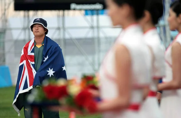 Sky Kim Australia Pozează Timpul Unei Ceremonii Decernare Premiilor După — Fotografie, imagine de stoc