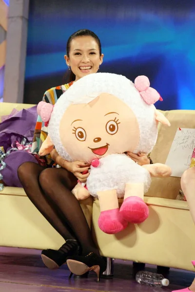 Actriz China Zhang Ziyi Asiste Programa Televisión Para Promover Nueva — Foto de Stock