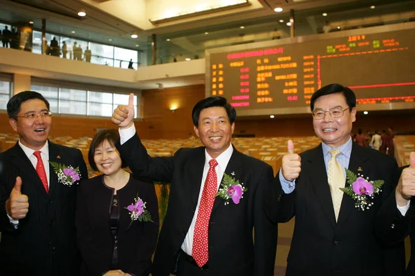 Wei Jiafu Centrum Prezes Grupy Cosco Innych Urzędników Uroczystości Oznakowanie — Zdjęcie stockowe
