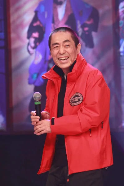 Kínai Rendező Zhang Yimou Látható Során Egy Program Előmozdítása Legújabb — Stock Fotó