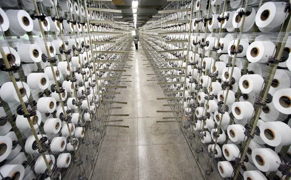 Ярни Можна Побачити Текстильній Фабриці Джіньцзяні Південно Східній Провінції Чінас — стокове фото