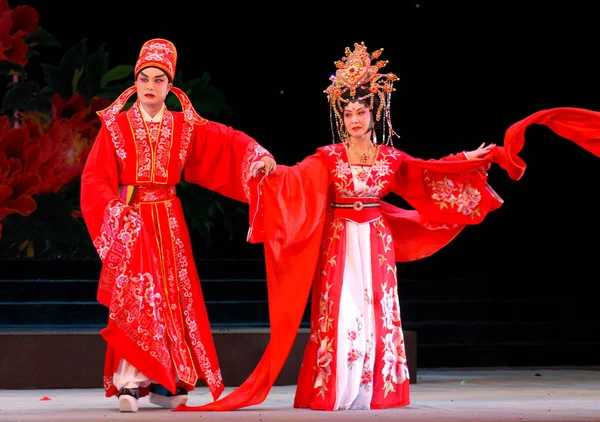 Intérpretes Interpretan Ópera Cantonesa Teatro Nanning Región Autónoma Guangxi Zhuang — Foto de Stock