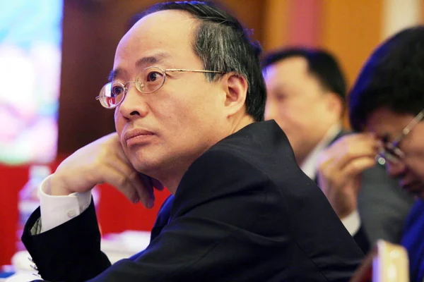 Renjie Presidente Del Banco Industrial China Visto Foro Finanzas China —  Fotos de Stock