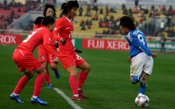 Medlem Japan Styr Bollen Match Mot Sydkorea East Asian Womens — Stockfoto