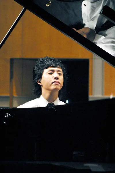 Čínský Pianista Yundi Generálku Jeho Koncert Divadle Grand Shanghai Šanghaji — Stock fotografie