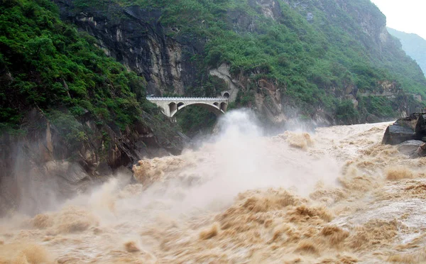 Τοπίο Του Ποταμού Jinsha Jinshajiang Ποταμού Ανώτερο Φθάνει Του Ποταμού — Φωτογραφία Αρχείου
