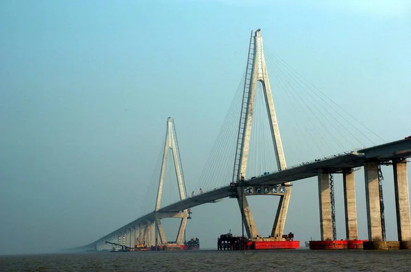 View Hangzhou Bay Bridge East Chinas Zhejiang Province June 200 — Stock Photo, Image