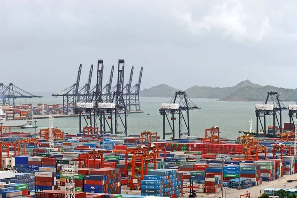 Zicht Container Terminals Bij Yantian Port Shenzhen City Zuid Chinas — Stockfoto