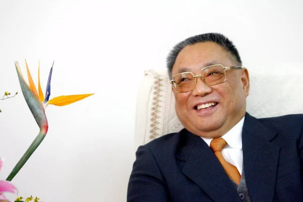 미스터 Deng Pufang 2007 베이징에서 인터뷰 장애인 연맹의 회장의 — 스톡 사진