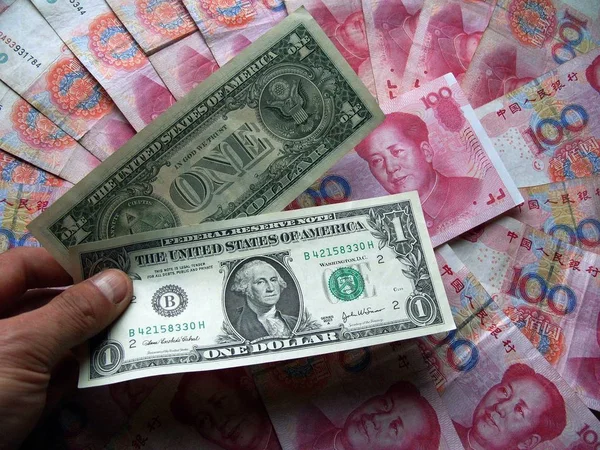 Rmb Yuan Dollars Usd — Stock Photo, Image