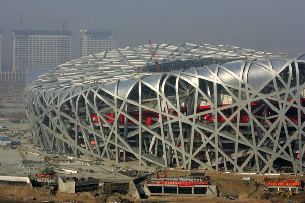 Utsikt Över National Stadium Känd Som Bird Nest Platser Peking — Stockfoto