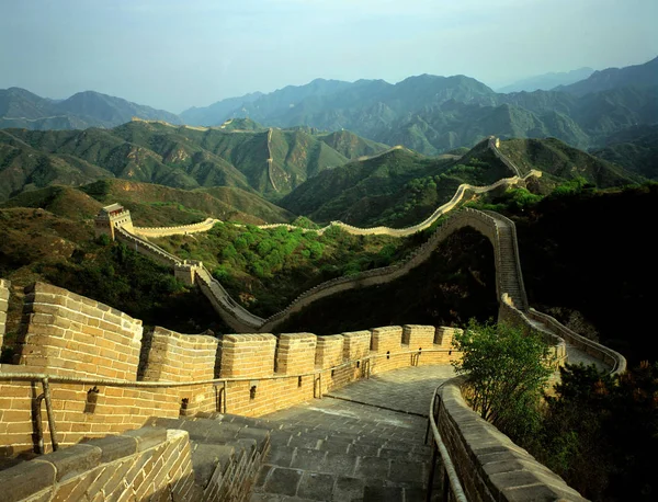 Krajobraz Badaling Wielkiego Muru Pekinie — Zdjęcie stockowe