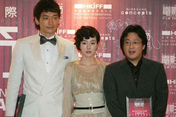 Der Südkoreanische Regisseur Park Chan Wook Rechts Die Schauspielerin Limm — Stockfoto