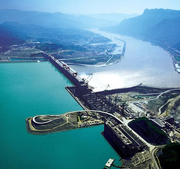 General View Yangtze River Three Gorges Dam Yichang Hubei Province — Stock Photo, Image