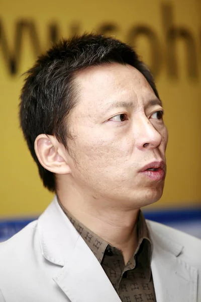 Charles Zhang Zhang Chaoyang Styrelseordförande Och För Sohu Com Intervjuas — Stockfoto