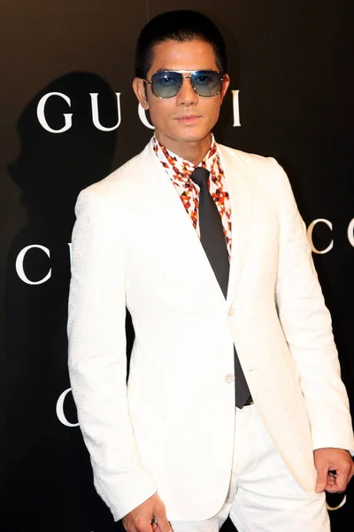 Hong Kong Singer Actor Aaron Kwok Poses Opening Ceremony Gucci — Stock Photo, Image