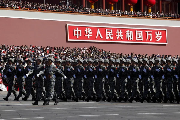Китайський Спецназ Солдатів Нвак Армія Визволення Народів Парад Повз Тяньаньмень — стокове фото