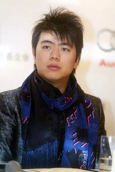 Китайский Пианист Ланг Ланг Время Пресс Конференции Предстоящего Концерта Тайбэе — стоковое фото