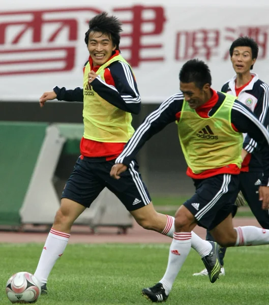 Chinese Nationale Voetbal Teamleden Tijdens Een Trainingssessie Tianjin Juni 2008 — Stockfoto