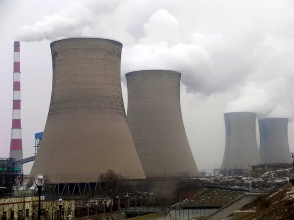 Vue Une Centrale Charbon Dans Est Province Chinoise Shandong Janvier — Photo