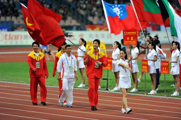 Parade Delegasi Tiongkok Pada Upacara Pembukaan Kejuaraan Atletik Asia Kota — Stok Foto