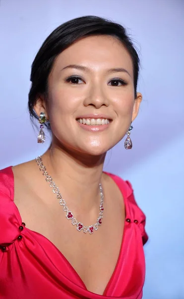 Actrice Chinoise Zhang Ziyi Est Vue Lors Une Conférence Presse — Photo