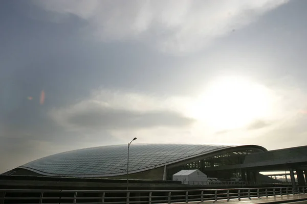 Vedere Exterioară Noului Terminal Aeroportului Internațional Beijing Capital Din Beijing — Fotografie, imagine de stoc