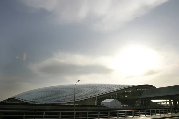 Widok Zewnątrz Nowy Terminal Pekinie Capital International Airport Pekinie Lutego — Zdjęcie stockowe