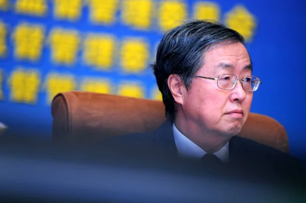 Zhou Xiaochuan Guvernör För People Bank China Pboc Ses Vid — Stockfoto