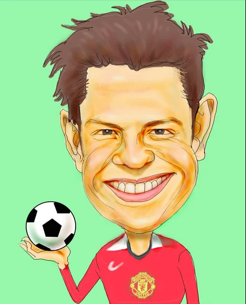 Karikatúra Kép Cristiano Ronaldo Manchester United Football Club — Stock Fotó