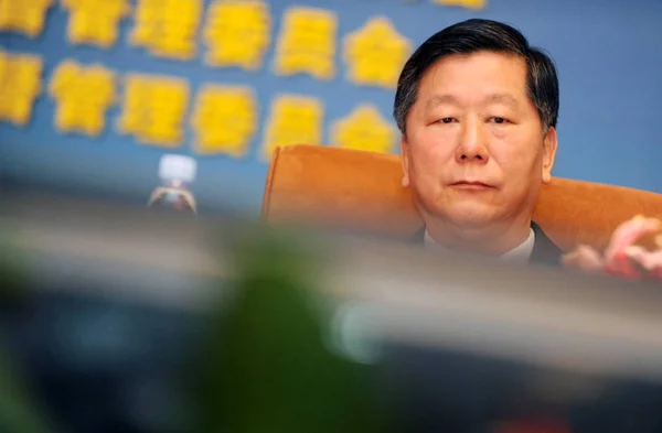 Shang Fulin Voorzitter Van Voorzitter Van China Securities Regulatory Commission — Stockfoto