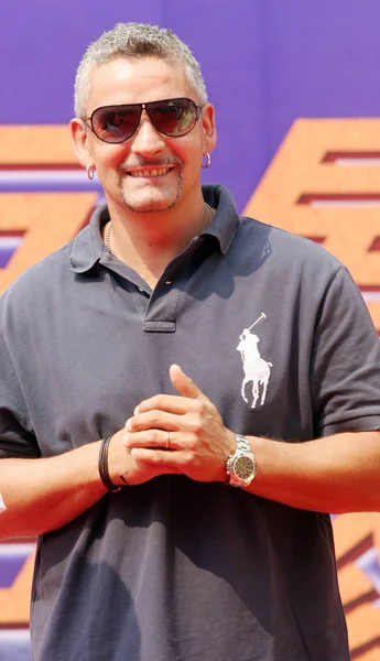 Futbolista Italiano Roberto Baggio Responde Preguntas Durante Evento Promocional Productos — Foto de Stock