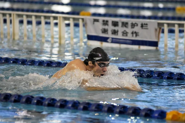 Pływanie Superstar Michael Phelps Pływa Podczas Kampanii Promującej Mazda Hangzhou — Zdjęcie stockowe