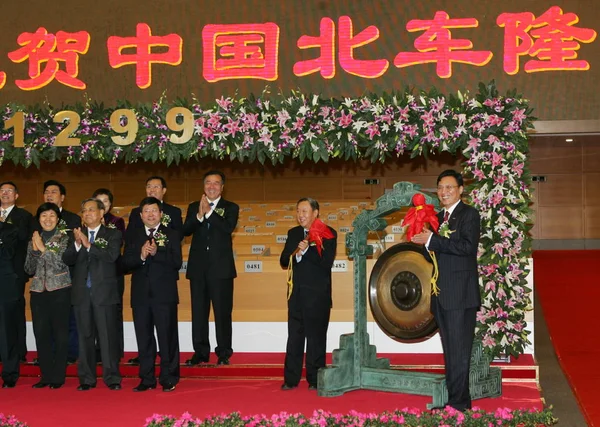 Cui Dianguo Direita Presidente China Cnr Corporation Shao Ning Segunda — Fotografia de Stock