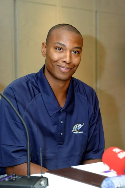 Gracz Nba Caron Butler Washington Wizards Jest Postrzegana Podczas Konferencji — Zdjęcie stockowe