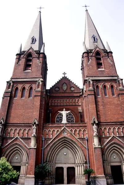 Vista Iglesia Católica Xujiahui Shanghai China Marzo 2002 — Foto de Stock