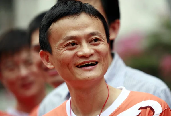 Jack Yun Ordförande Alibaba Group Ses Ett Relä Firar Årsdagen — Stockfoto