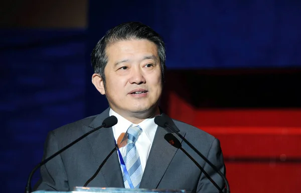 Chen Dongsheng Presidente Ceo Taikang Life Insurance Ltd Fala Durante — Fotografia de Stock