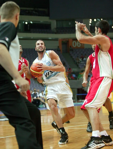 Irans 플레이어 Fiba 2008 다이아몬드 Mens 농구의 2008 시에서 하려고 — 스톡 사진