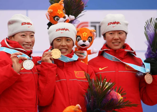 Liu Xianying Centrum Chin Świętuje Zwycięstwie Złoty Medal Czasem Minut — Zdjęcie stockowe
