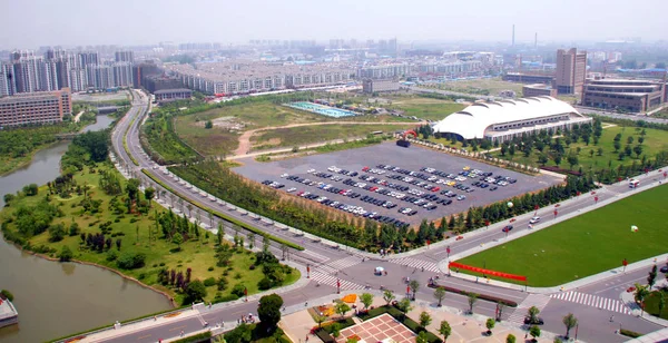 Vista Aérea Del Campus Zijingang Universidad Zhejiang Ciudad Hangzhou Este — Foto de Stock