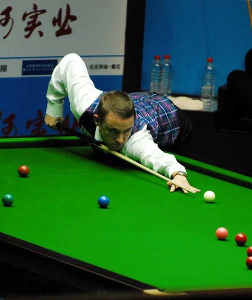 Stephen Hendry Actie Tijdens Voorronde Van Snooker World Cup China — Stockfoto